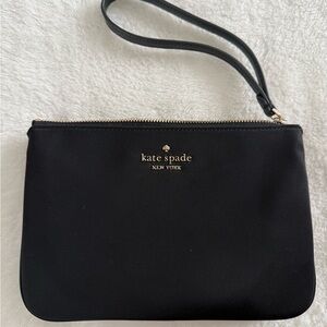 Kate Spade Black Wristlet with Gold Accents
